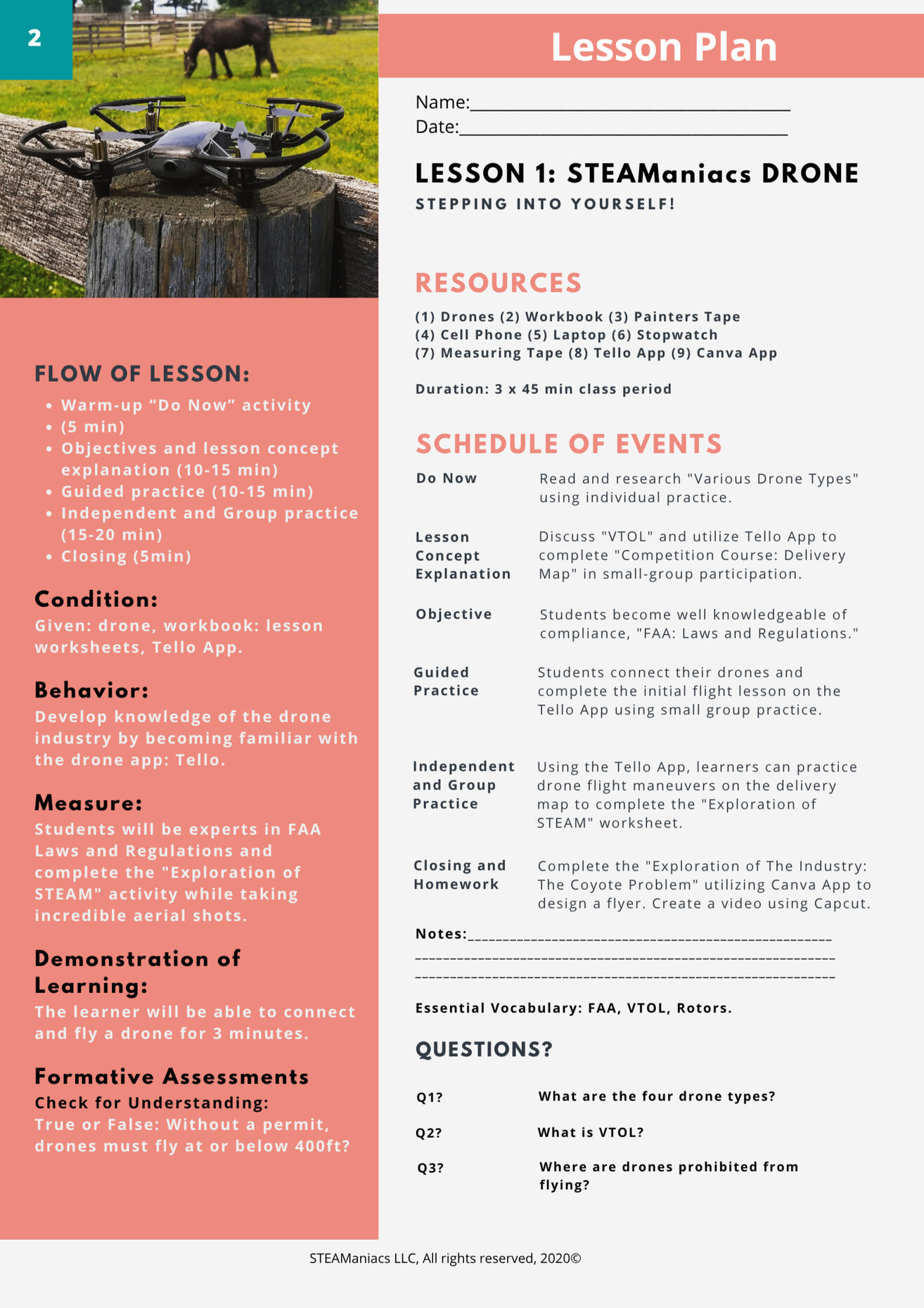 STEAManiacs Drones Workbook 3